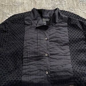 J.Crew - Black tuxedo style blouse